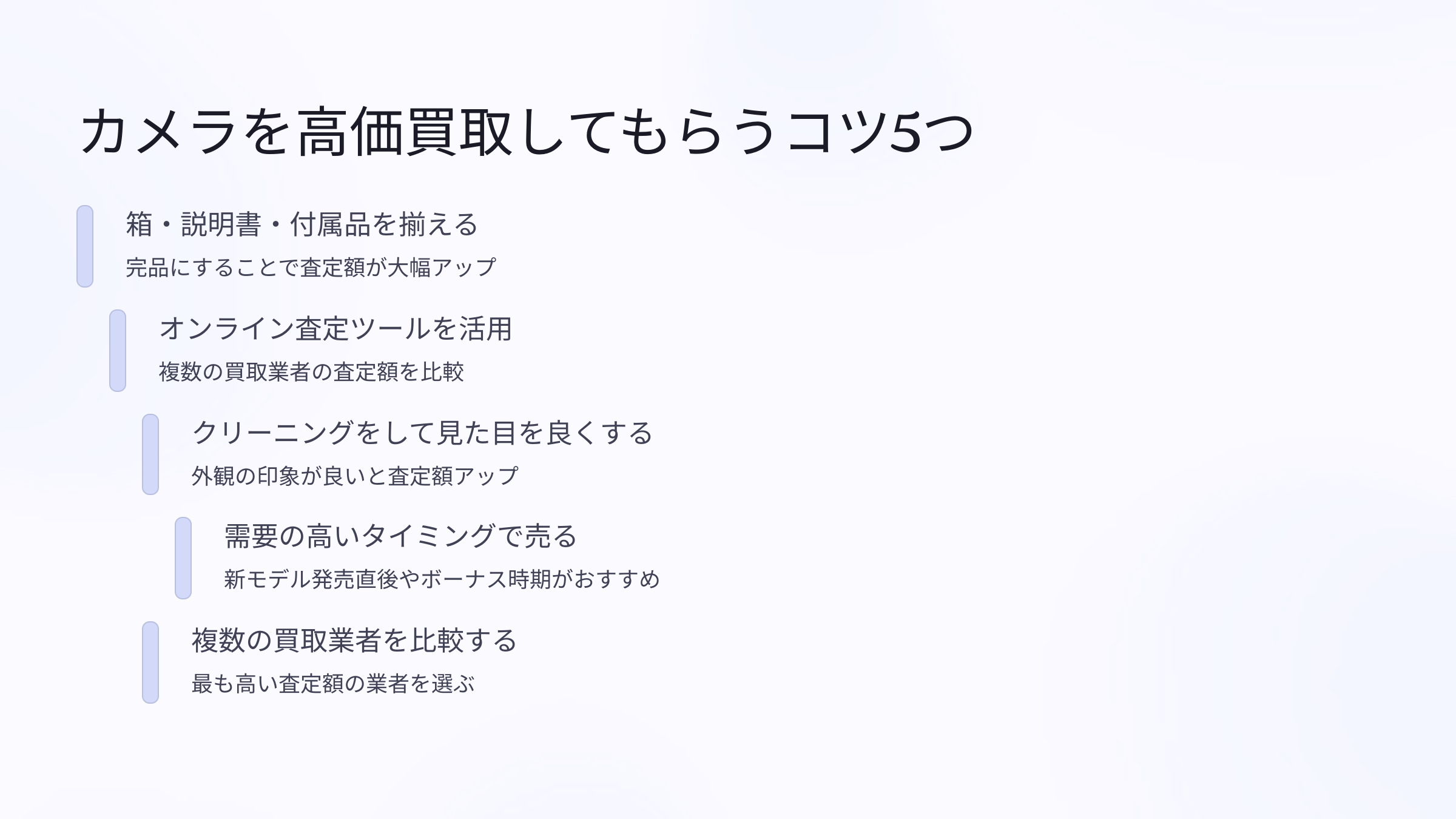 カメラを高価買取してもらうコツ5つ